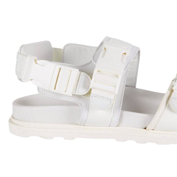 $875 NIB Bottega Veneta Textile Leather Strap Open Toe Sandals White 42(9) main image 4
